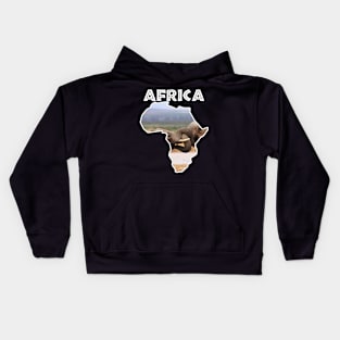 African Wildlife Continent Elephant Tussle Kids Hoodie